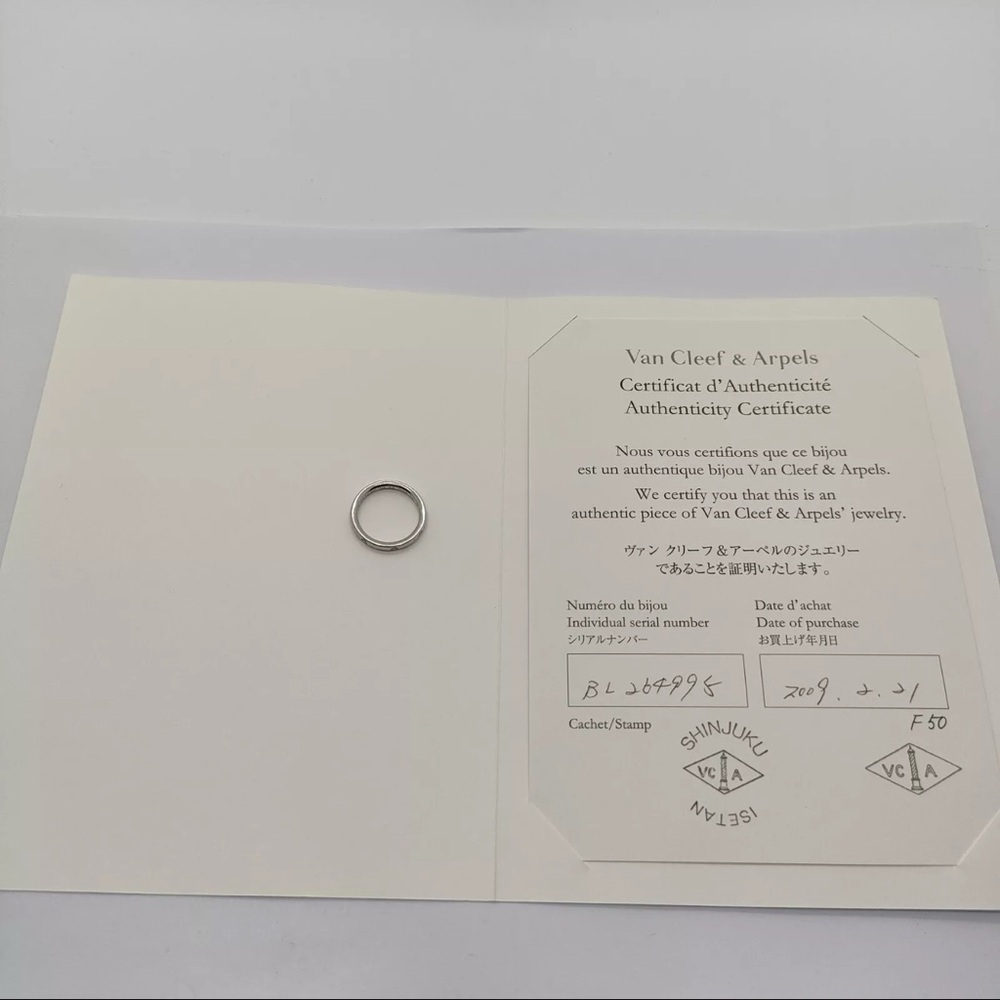 Van Cleef and Arpels Ring Infini Etoile Diamond Platinum Size 5 3/8 - Picture 8 of 8
